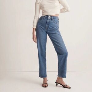 Madewell Straight Leg Jeans in Medium Blue Denim